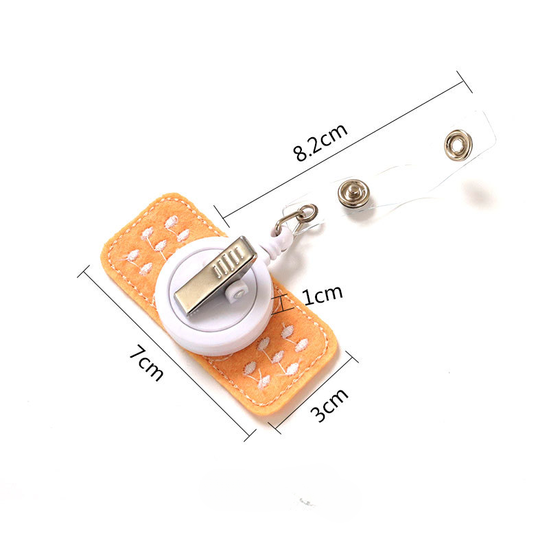 Wholesale Badge Reels Fabric Smiley Face Retractable Keychain